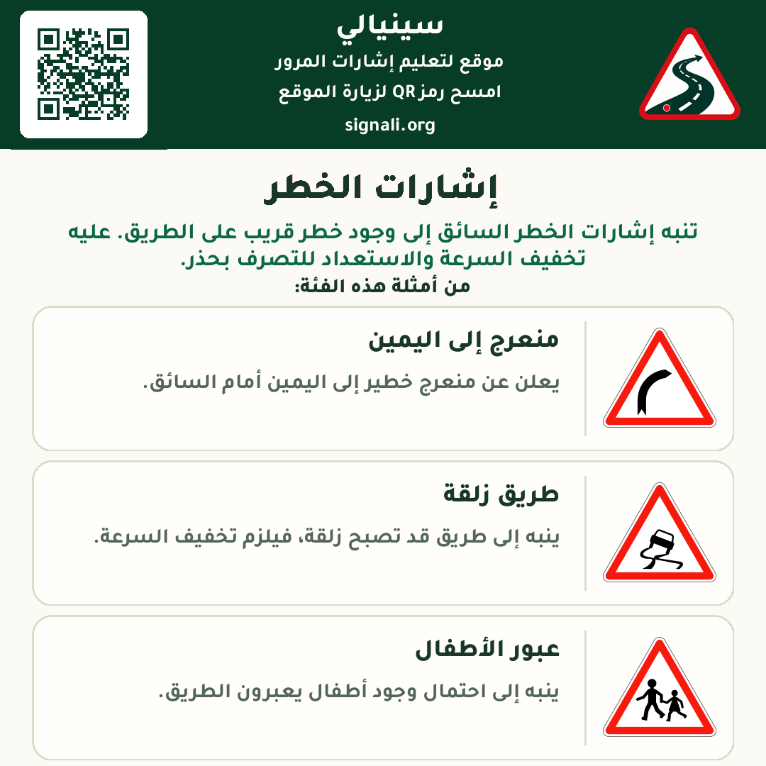 شرح إشارات الخطر