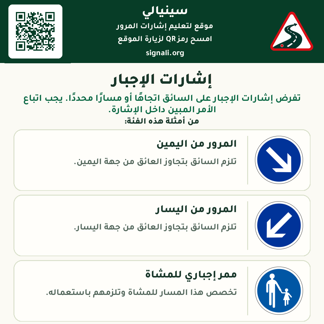 شرح إشارات الإجبار